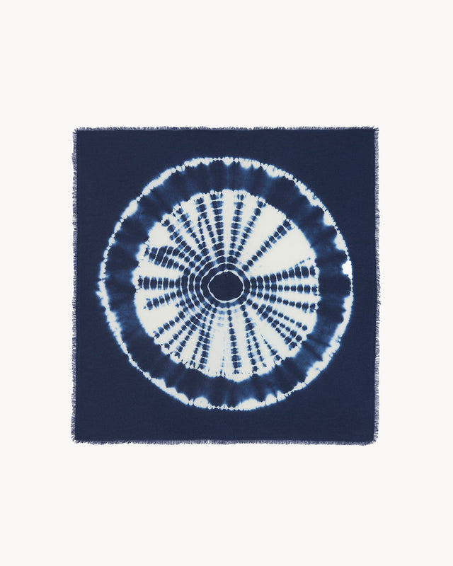 Grand Bandana Hachiko Circle bleu indigo - Image principale