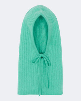 Cagoule en cachemire vert pour femme - Kujten packshot