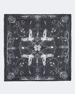 Bandana en cachemire noir pour femme et pour homme - Kujten packshot