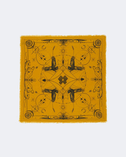 Bandana en cachemire jaune pour femme - Kujten packshot
