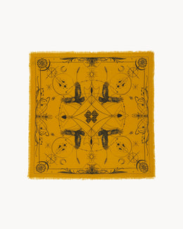 Bandana en cachemire jaune pour femme - Kujten packshot