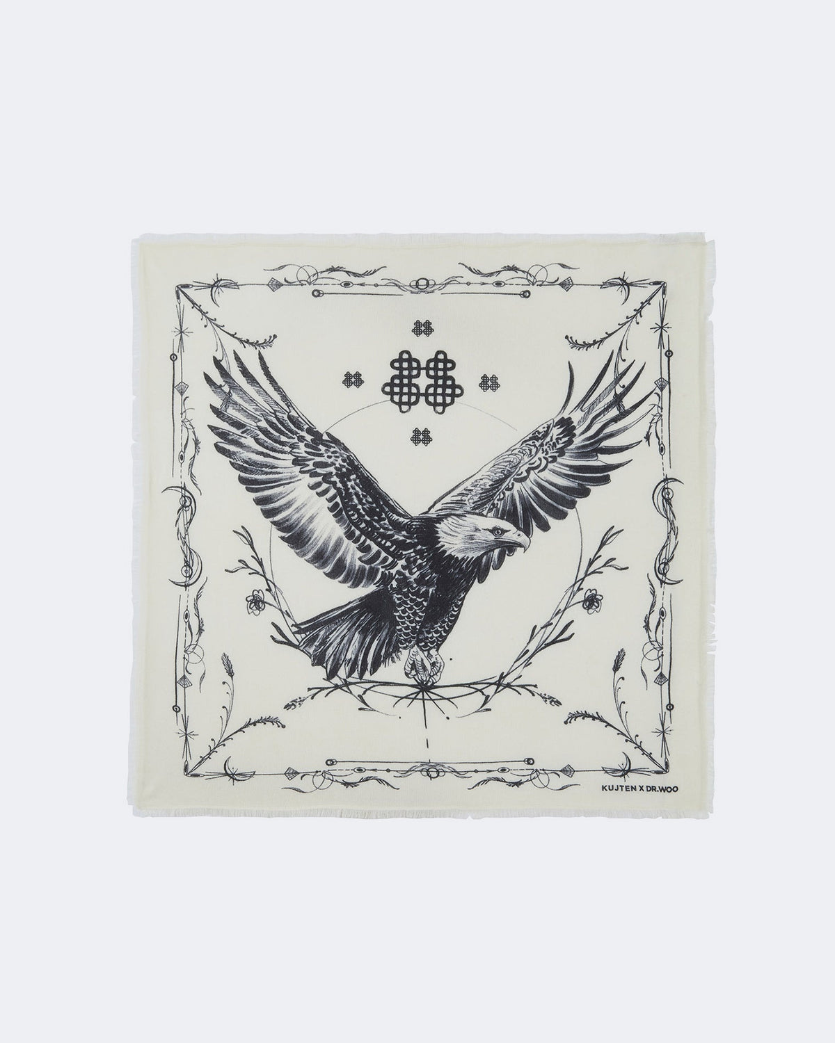 Bandana en cachemire blanc pour femme et pour homme - Kujten packshot