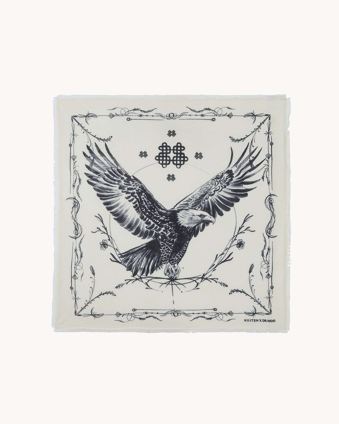 Bandana en cachemire blanc pour femme et pour homme - Kujten packshot