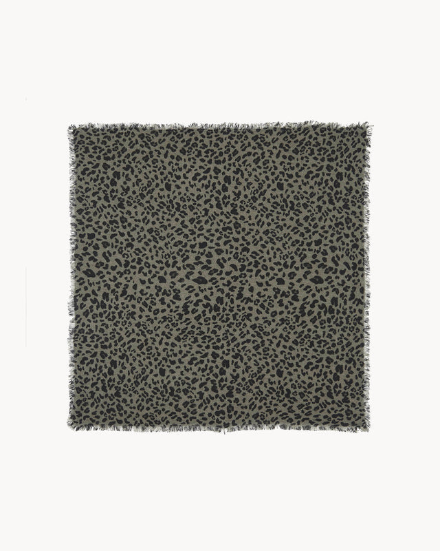 Grand Bandana Hachiko Leopard kaki chiné - Image principale