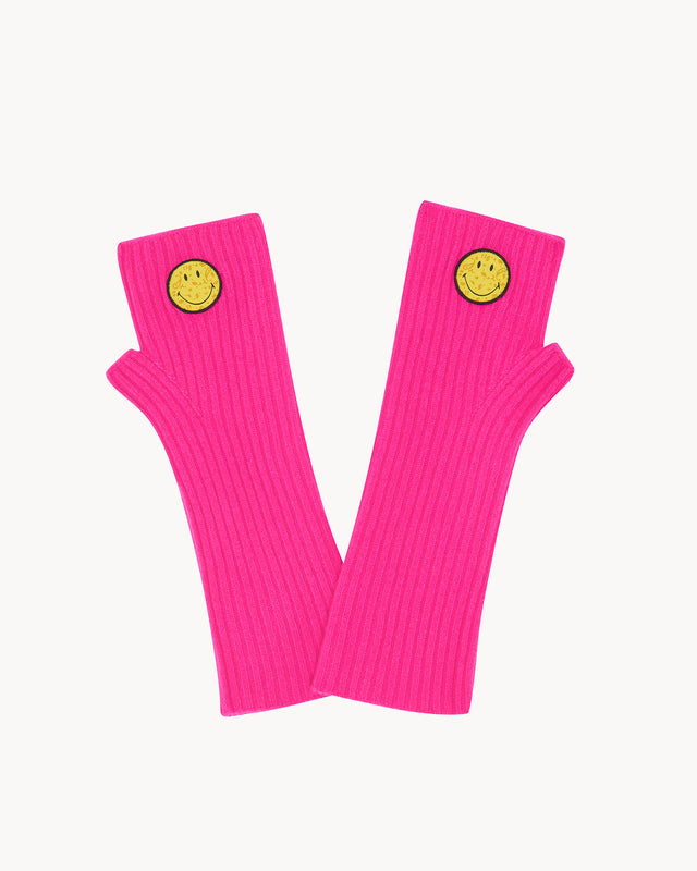 Mittens Knokke Smiley neon pink - Image principale
