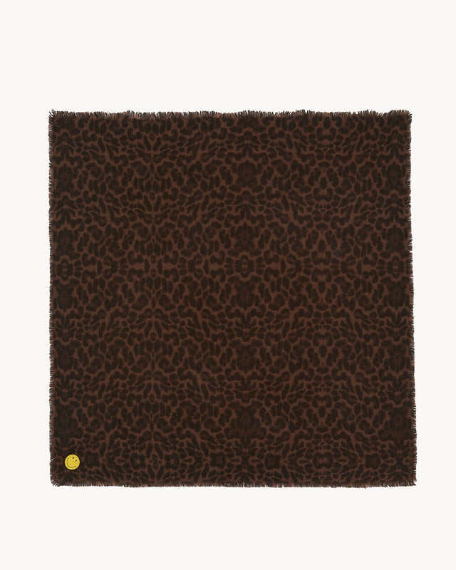 Large Bandana Hachiko Leo Smiley leoprint spicy brown - Image principale