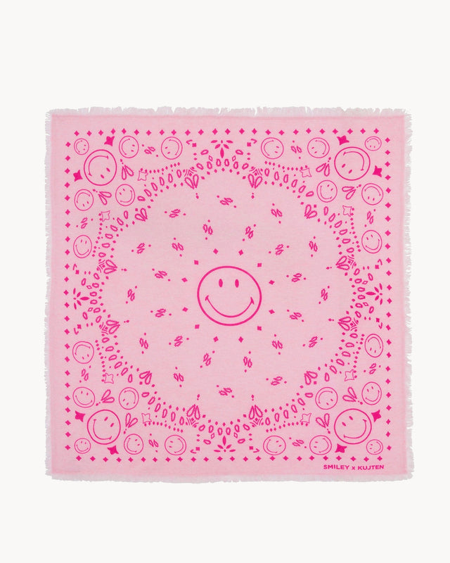 Large Bandana Hachiko Smiley candy pink - Image principale