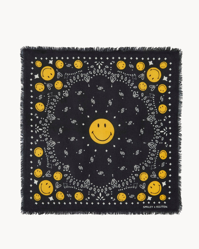 Large Bandana Hachiko Smiley black - Image principale