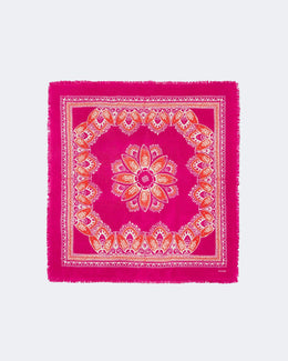 Bandana en cachemire rose pour femme - Kujten packshot