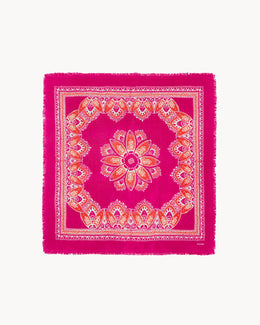 Bandana en cachemire rose pour femme - Kujten packshot
