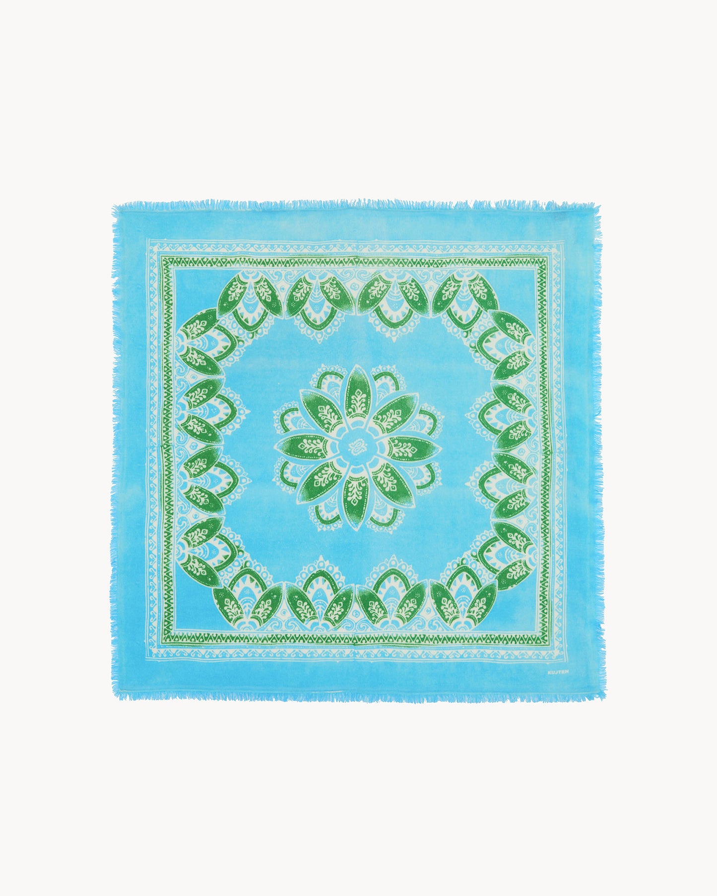 Bandana en cachemire bleu pour femme - Kujten packshot