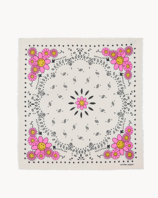 Bandana Hachiko Bico Smiley white - Image principale