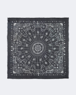 Bandana en cachemire noir pour femme et pour homme - Kujten packshot
