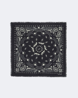 Bandana en cachemire noir et blanc pour femme et pour homme - Kujten packshot
