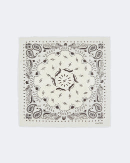 Bandana en cachemire blanc et marron pour femme et pour homme - Kujten packshot