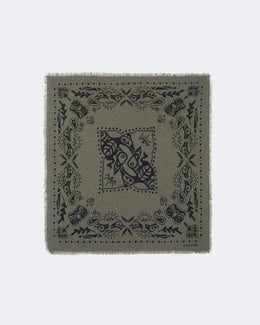 Bandana en cachemire kaki pour femme et pour homme - Kujten packshot