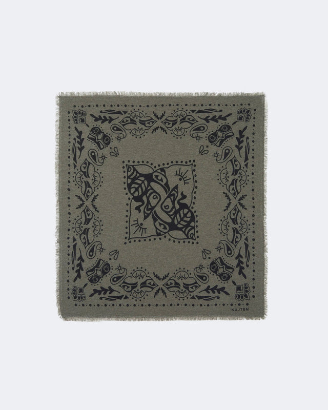 Grand Bandana Hachiko Inuit kaki chiné - Image principale