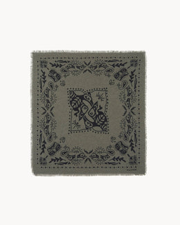 Bandana en cachemire kaki pour femme et pour homme - Kujten packshot