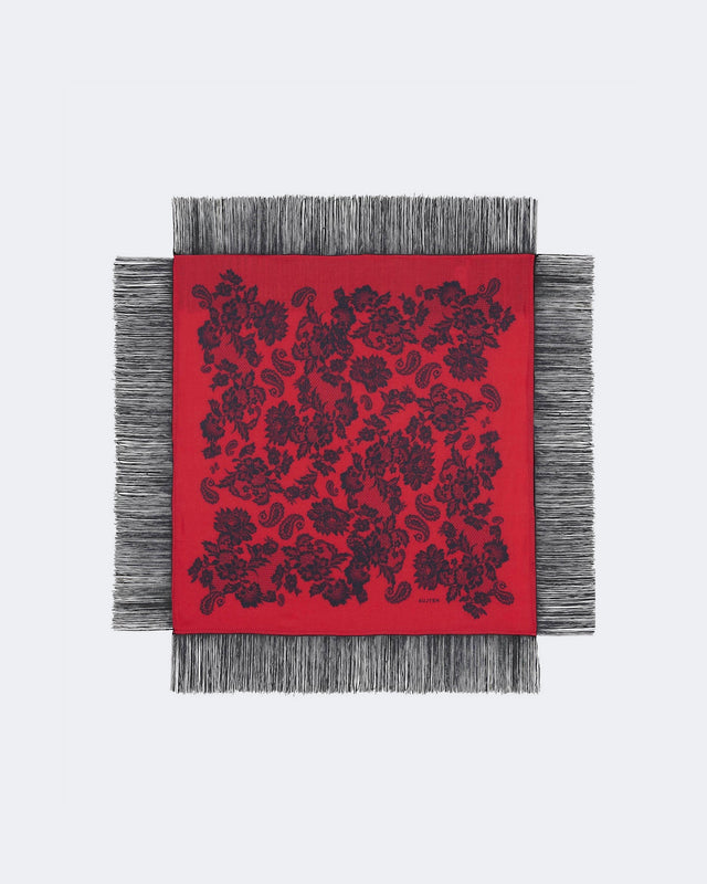 Large Bandana Helia Lace Fringes coral red - Image principale