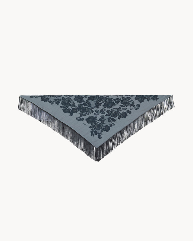 Petit Bandana Heli Lace Fringes gris flanelle - Image principale