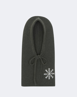 Cagoule sybel snowflake cachemire kaki - Kujten packshot