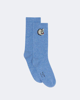 Chaussettes en cachemire bleu pour femme et pour homme - Kujten packshot