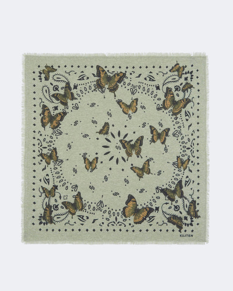 Grand Bandana Hachiko Butterfly vert avoine - Image 2