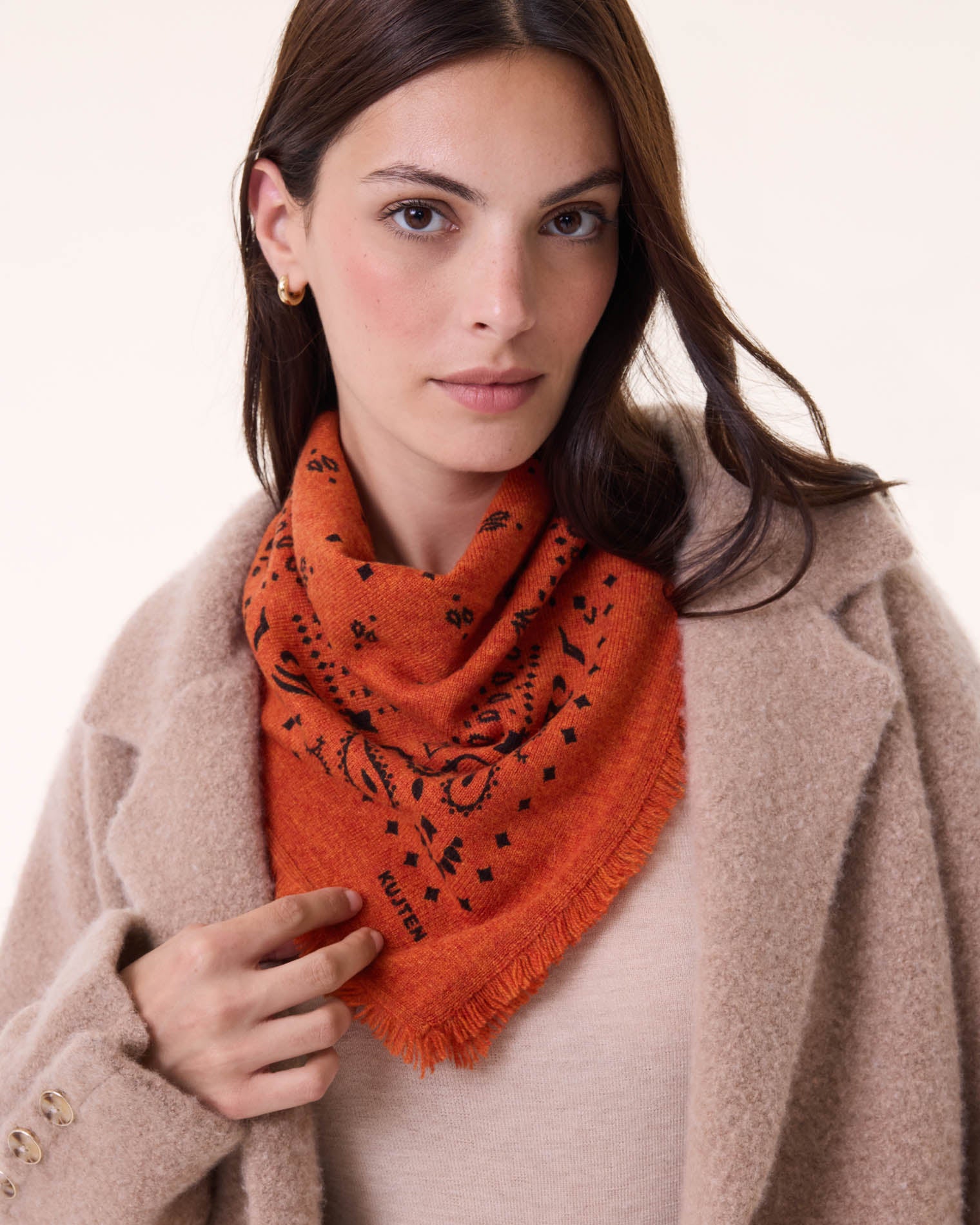 Burnt Orange Cashmere Bandana Kujten Cashmere