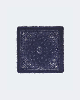 Bandana en cachemire bleu pour femme et pour homme - Kujten packshot