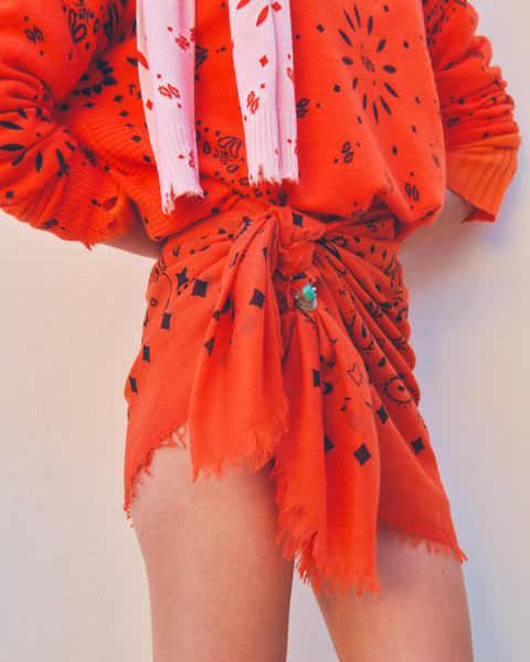 Extra large Bandana Effy coral red - Image 2