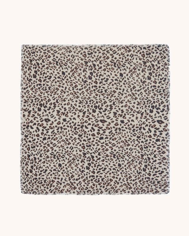 Grand Bandana Hachiko Leopard avoine - Image principale