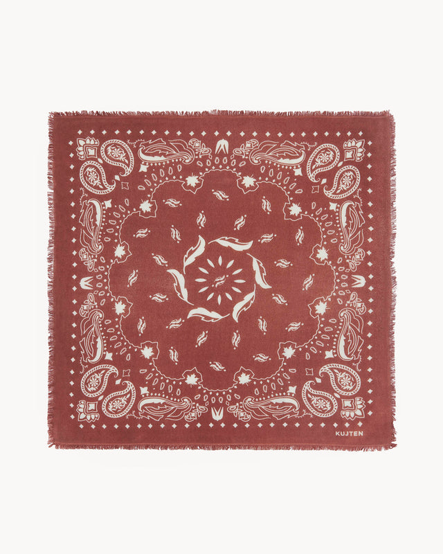 Large Bandana Hachiko Feather earth burgundy - Image principale