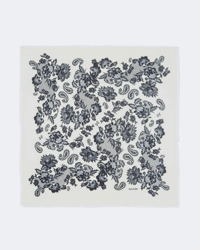 Large Bandana Hachiko Lace White - Black - Image principale