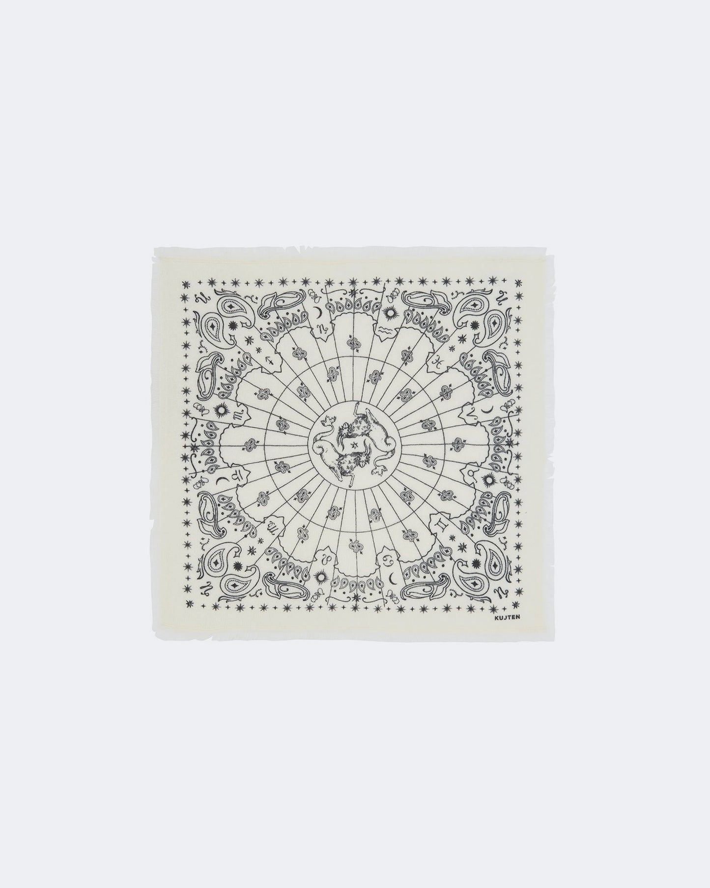 Bandana en cachemire blanc pour femme et pour homme - Kujten packshot