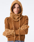 Hood Hand Knit Sybel heathered hazelnut