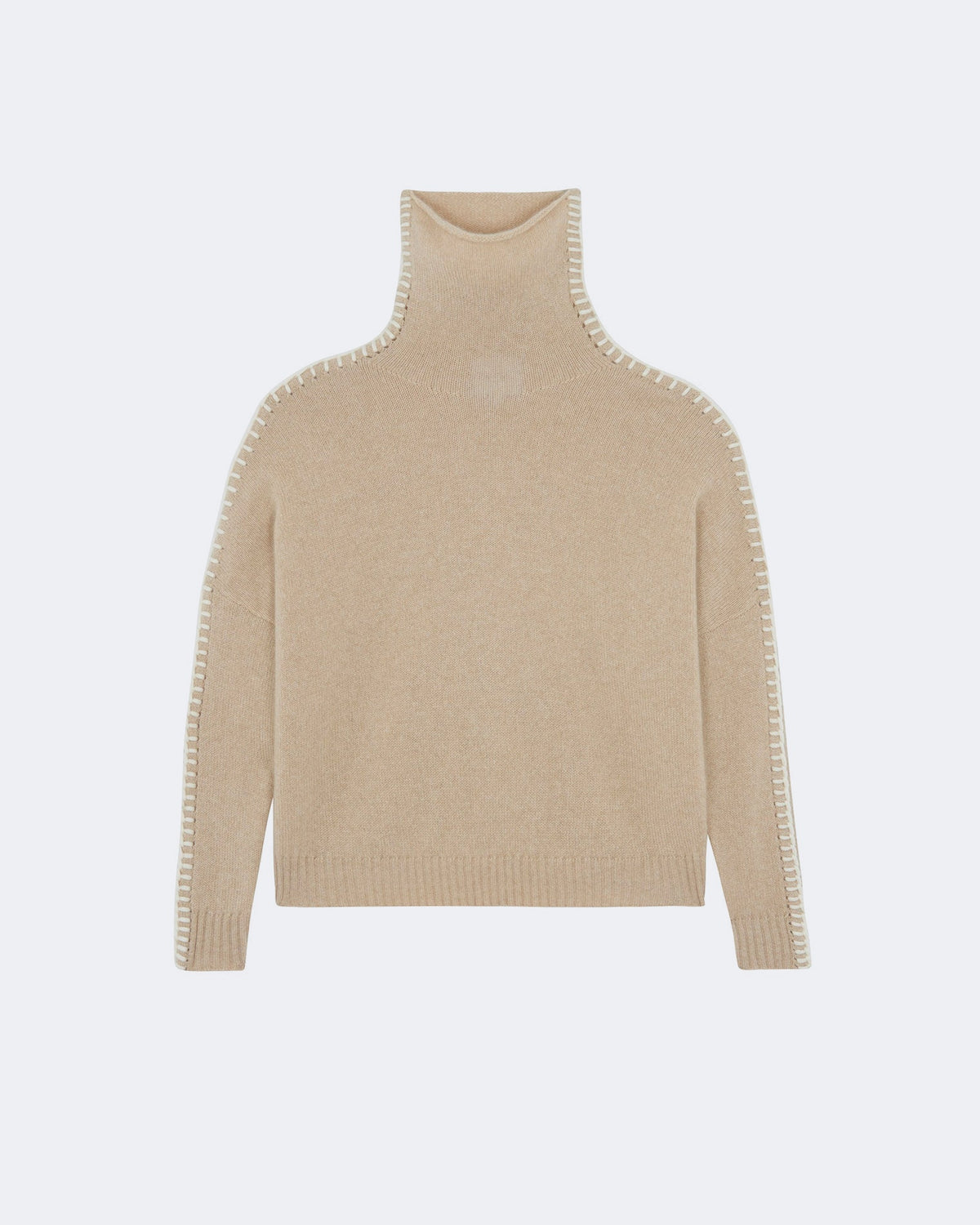 Pull en cachemire beige pour femme - Kujten packshot