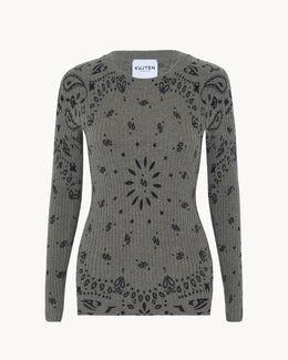 Pull en cachemire kaki pour femme - Kujten packshot