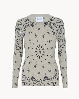 Pull en cachemire blanc beige pour femme - Kujten packshot