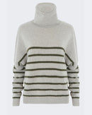 Pull tila stripe nimbus tricotage jersey marron - Kujten packshot