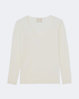 Pull en cachemire blanc pour femme - Kujten packshot