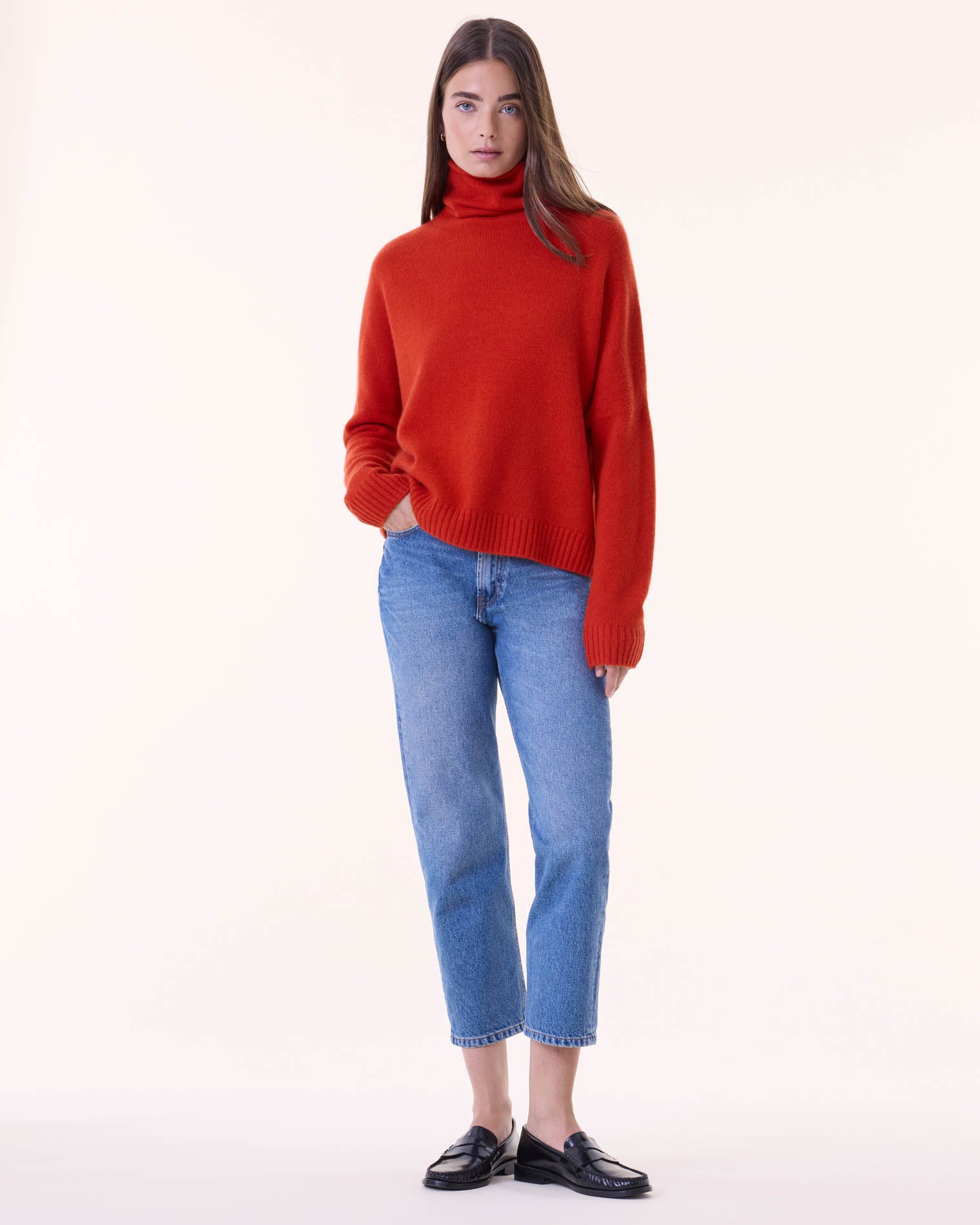 Red Orange Cashmere Sweater Kujten Cashmere