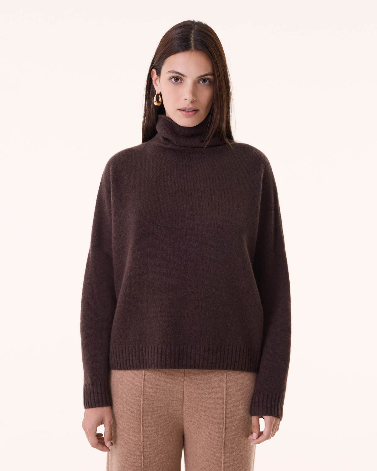 Pull tila cachemire marron - Kujten