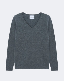 Pull en cachemire gris pour femme - Kujten packshot