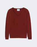 Pull en cachemire bordeaux et marron pour femme - Kujten packshot