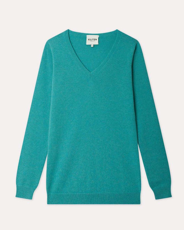 Pull Vicky bleu turquoise chiné - Image principale