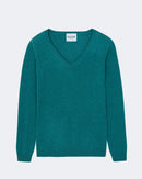Pull en cachemire vert pour femme - Kujten packshot