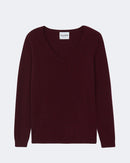 Pull en cachemire bordeaux pour femme - Kujten packshot