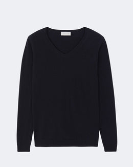 Pull en cachemire bleu pour femme - Kujten packshot