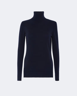 Pull en cachemire bleu pour femme - Kujten packshot