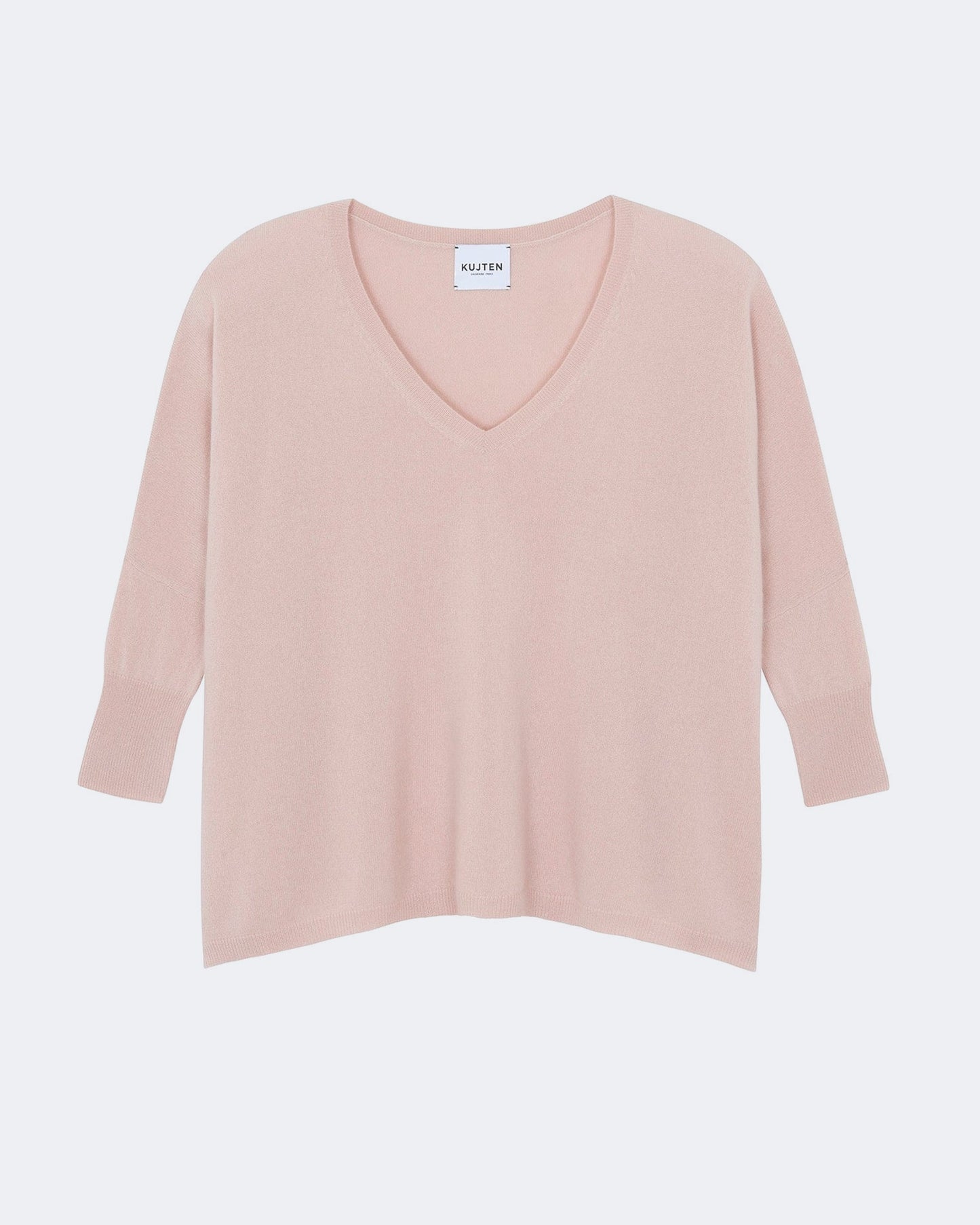Pull en cachemire rose et beige pour femme - Kujten packshot